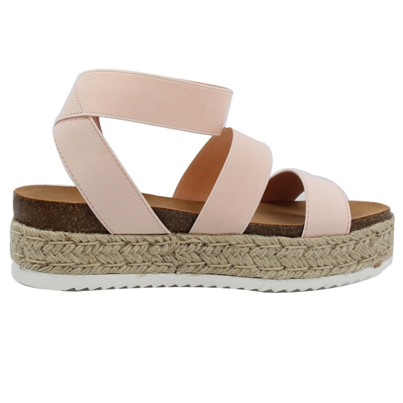 Size 6 Blush Open Toe Two Band Strap Ankle Strap - Picture 4 of 5